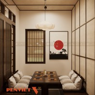 Thiết kế nhà hàng Nhật tại Ba Đình, Hà Nội của chị Oanh